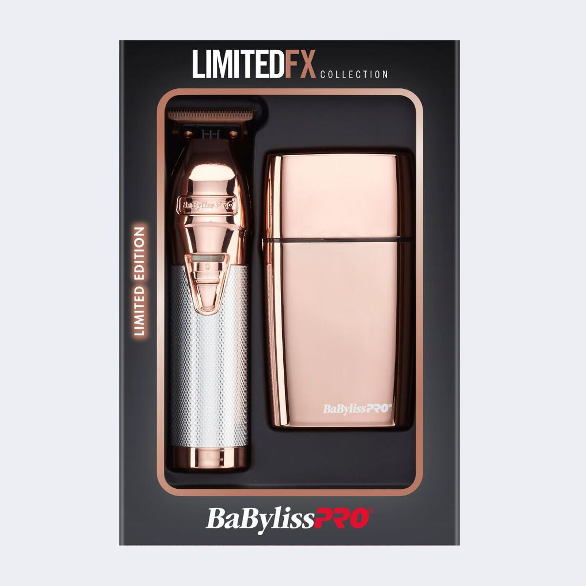 BaBylissPRO&reg; LimitedFX Rose Gold Trimmer and Double Foil Shaver Gift Set, , hi-res 1