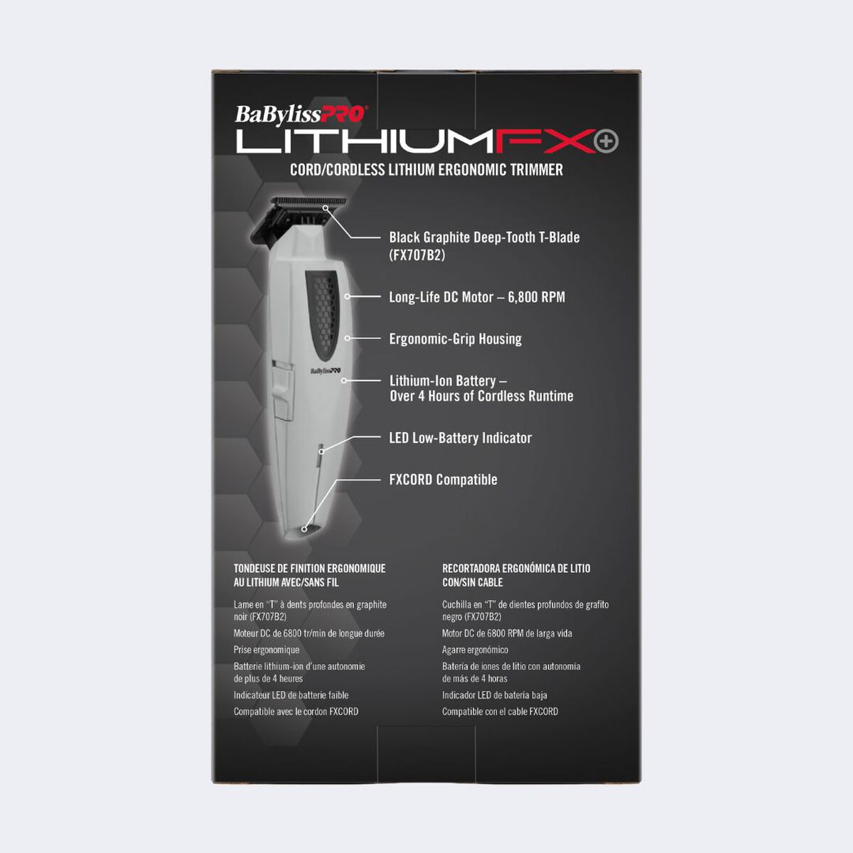 BaBylissPRO&reg; LithiumFX+ Limited Edition Cordless Ergonomic Trimmer, , hi-res 8
