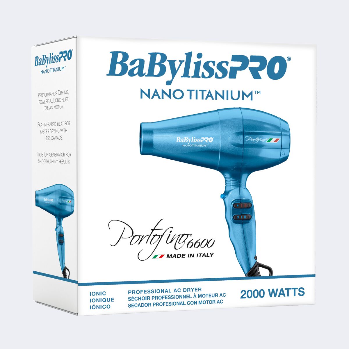BaBylissPRO&reg; Nano Titanium&trade; Portofino&trade; Full-Size Dryer (BLUE), , hi-res 2