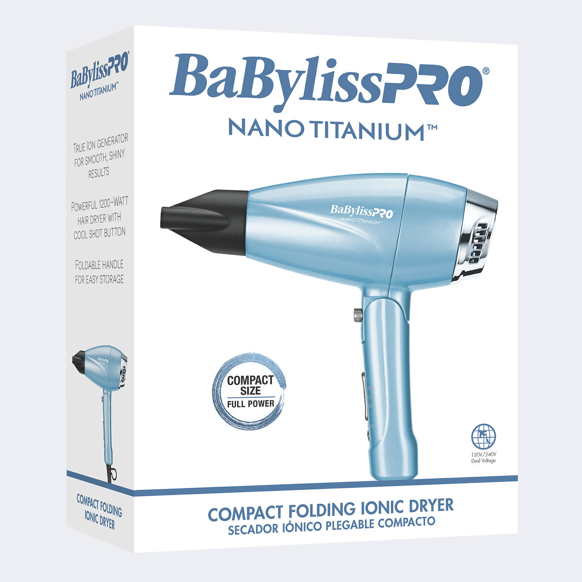 BaBylissPRO&reg; Nano Titanium&trade; Compact Folding Ionic Dryer, , hi-res 4