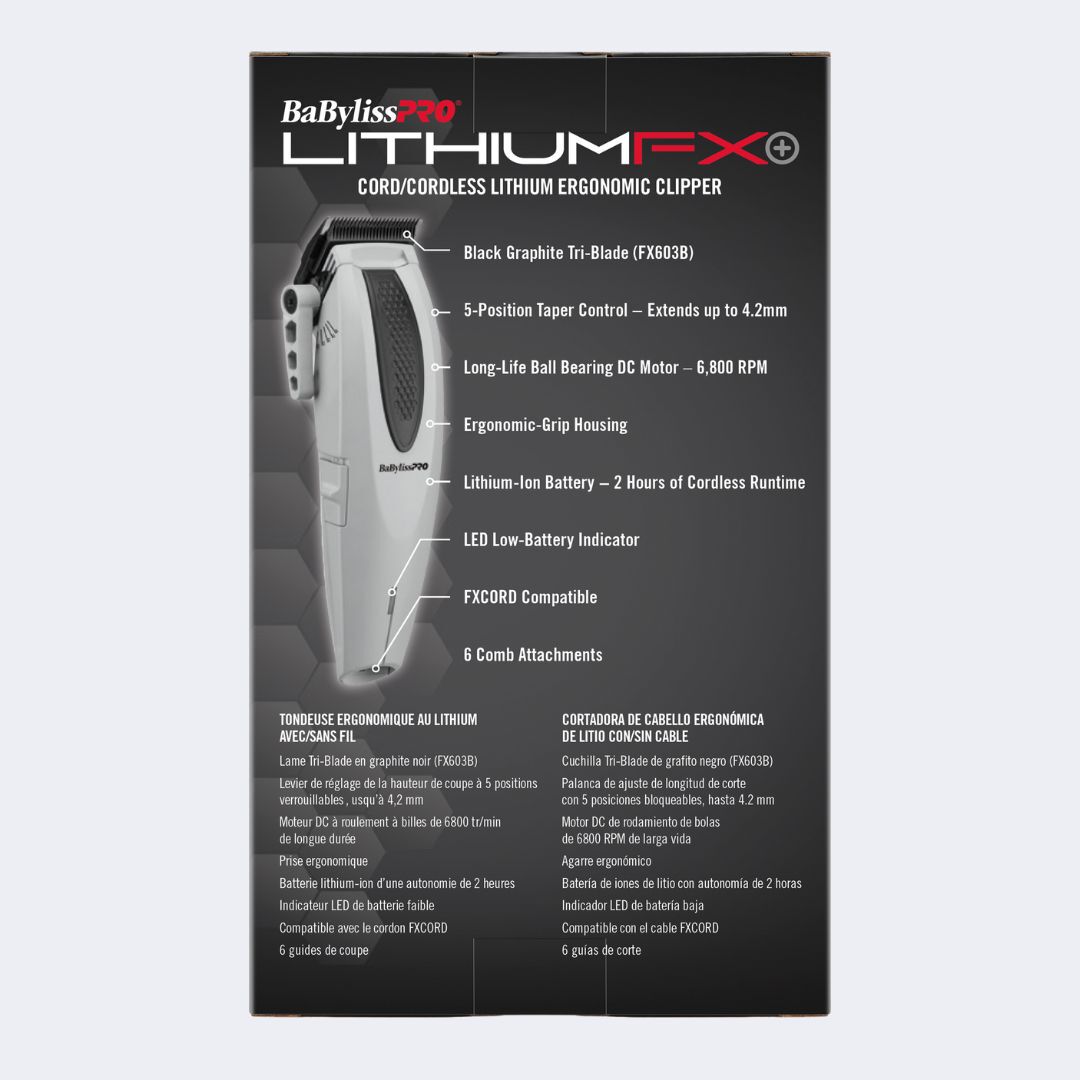 LithiumFX+ Cordless Hair Clipper | Grey​ | BaByilssPRO