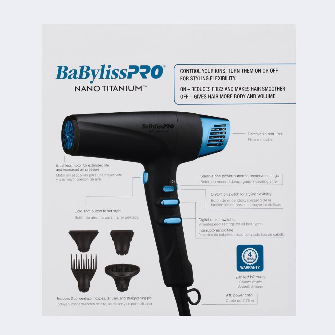 Nano Titanium Dual Ionic Dryer (Black & Blue)