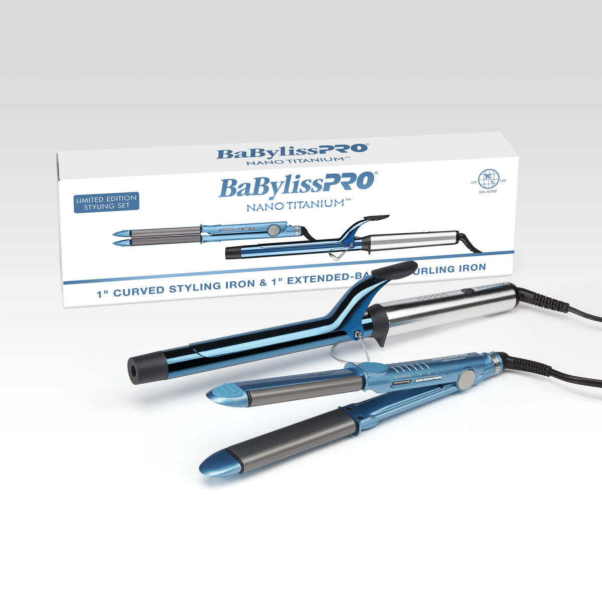 BaBylissPRO&reg; Nano Titanium&trade; 1" Extended-Barrel Curling Iron & 1" Curved Styling Iron Limited Edition Gift Set, , hi-res 5