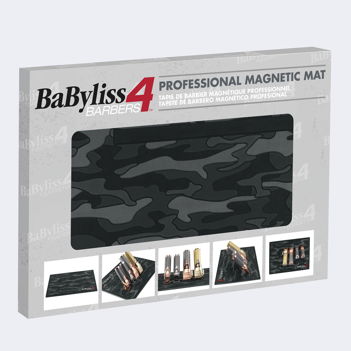 BaBylissPRO&reg; Black Camo Magnetic Strip Barber Mat, , hi-res 3