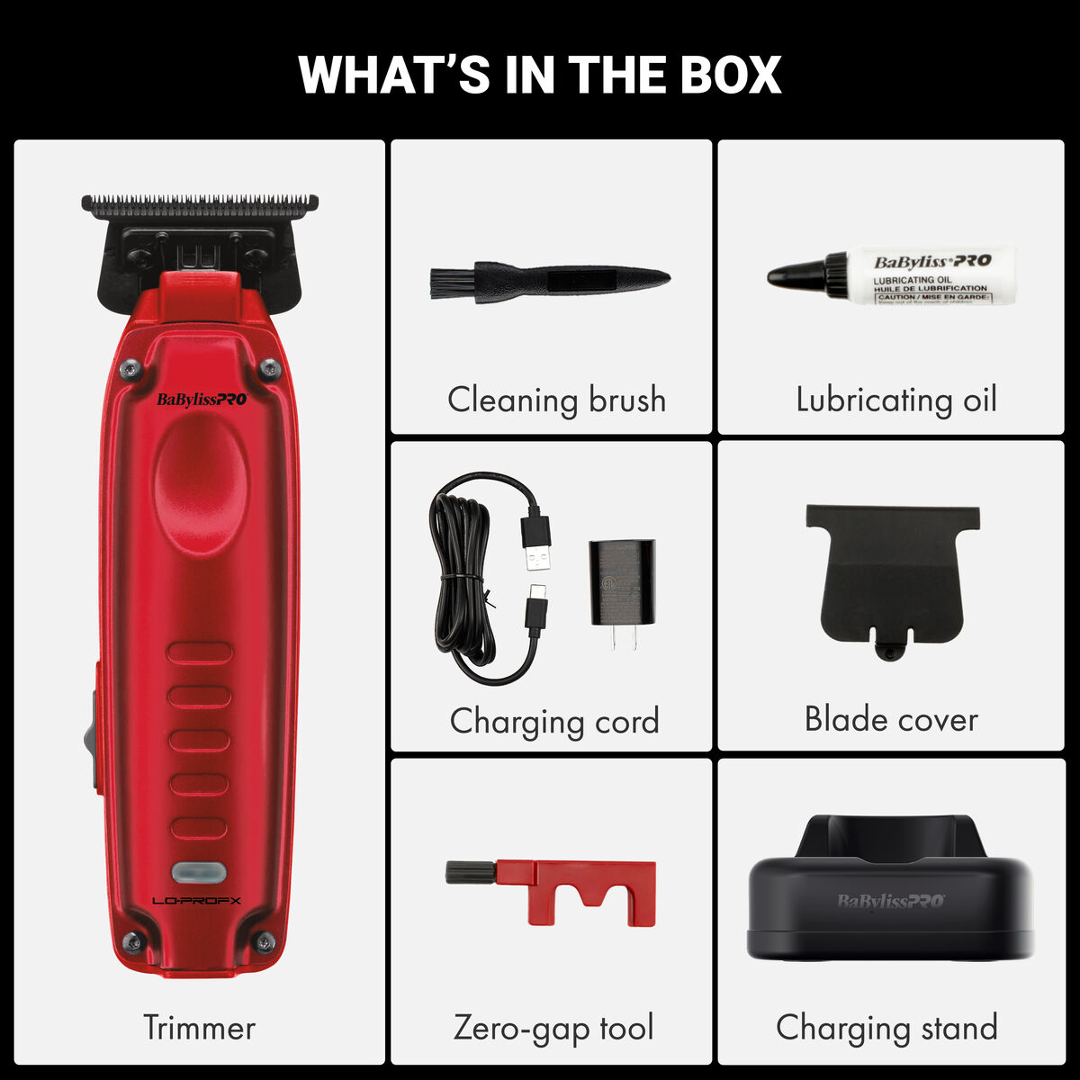 BaBylissPRO&reg; Limited Edition LO-PROFX Compact Trimmer (Red), , hi-res 9