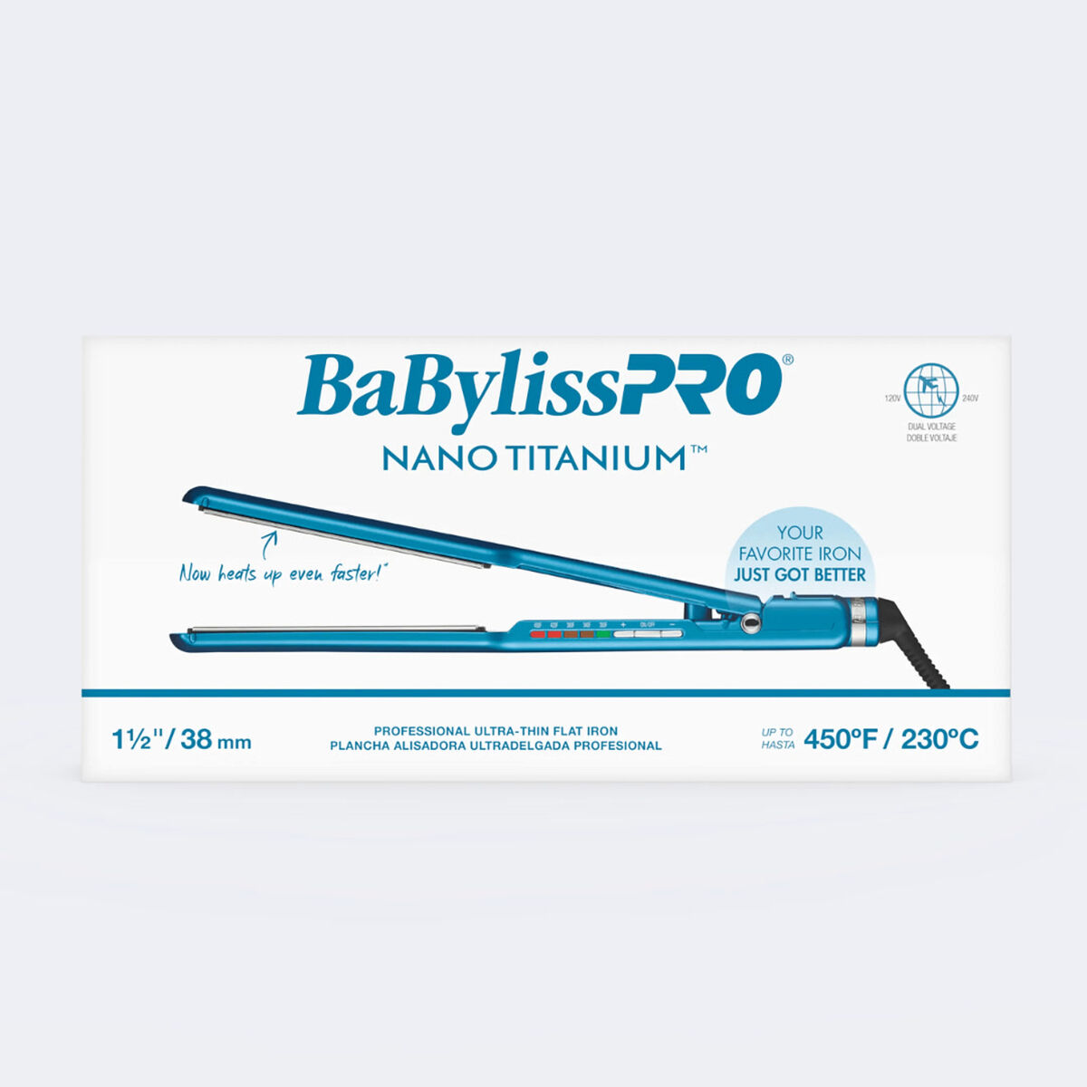 BaBylissPRO&reg; Nano Titanium&trade; 1&frac12;" Digital Ultra-Thin Flat Iron, , hi-res 3