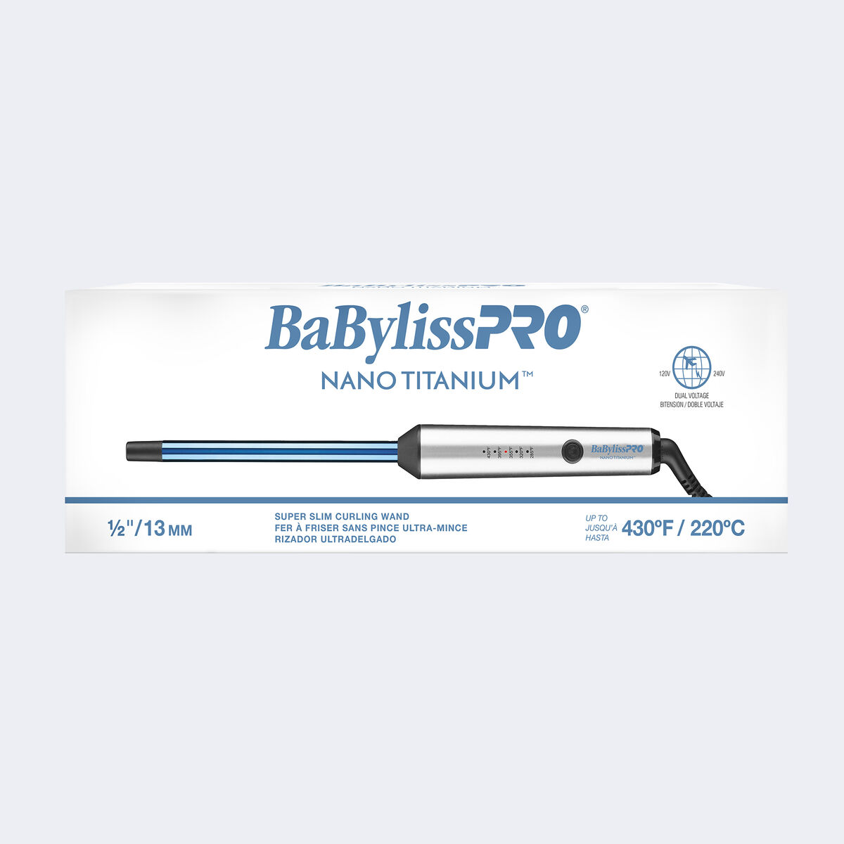 BaBylissPRO&reg; Nano Titanium&trade; Ultra-Slim 1/2" Curling Wand, , hi-res 2