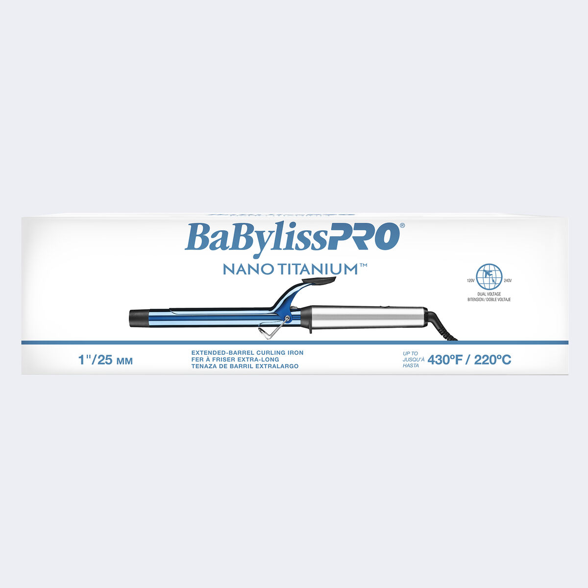 BaBylissPRO&reg; Nano Titanium&trade; 1" Extended Barrel Curling Iron, , hi-res 2