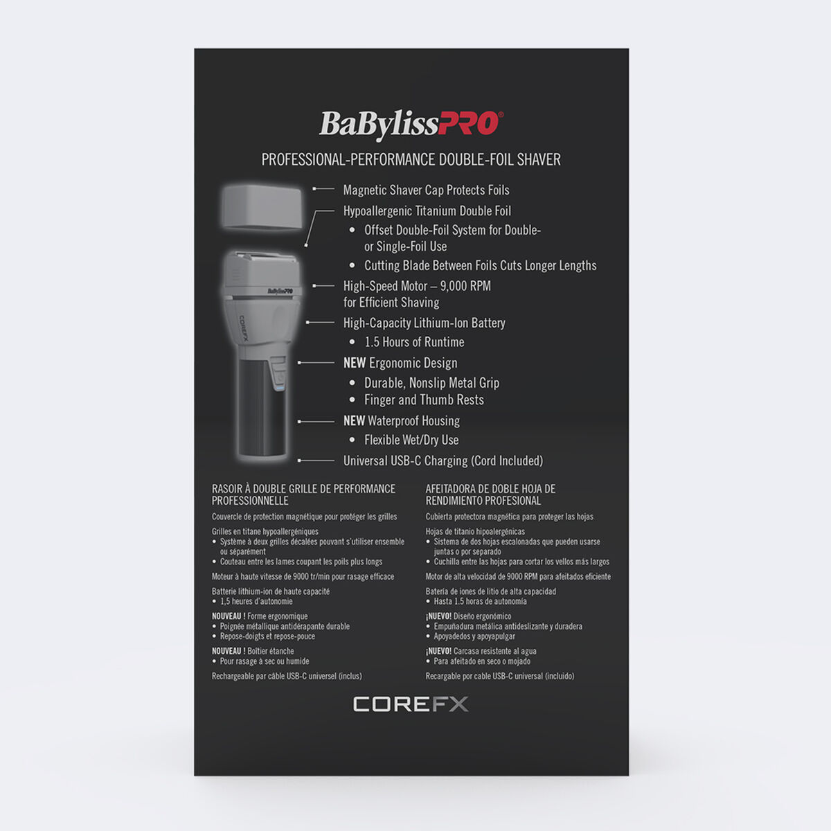 BaBylissPRO&reg; COREFX Double-Foil Shaver, , hi-res 6