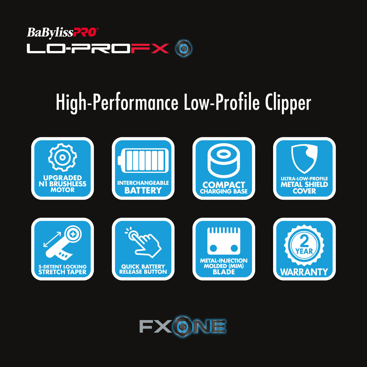 BaBylissPRO&reg; FXONE&trade; Lo-ProFX High Performance Low-Profile Clipper (Silver), , hi-res 6