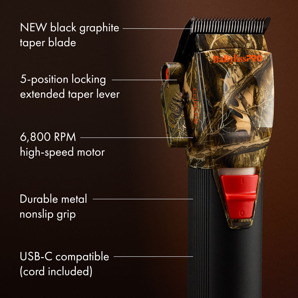 BaBylissPRO&reg; COREFX Clipper (Limited Edition Camo), , hi-res 4