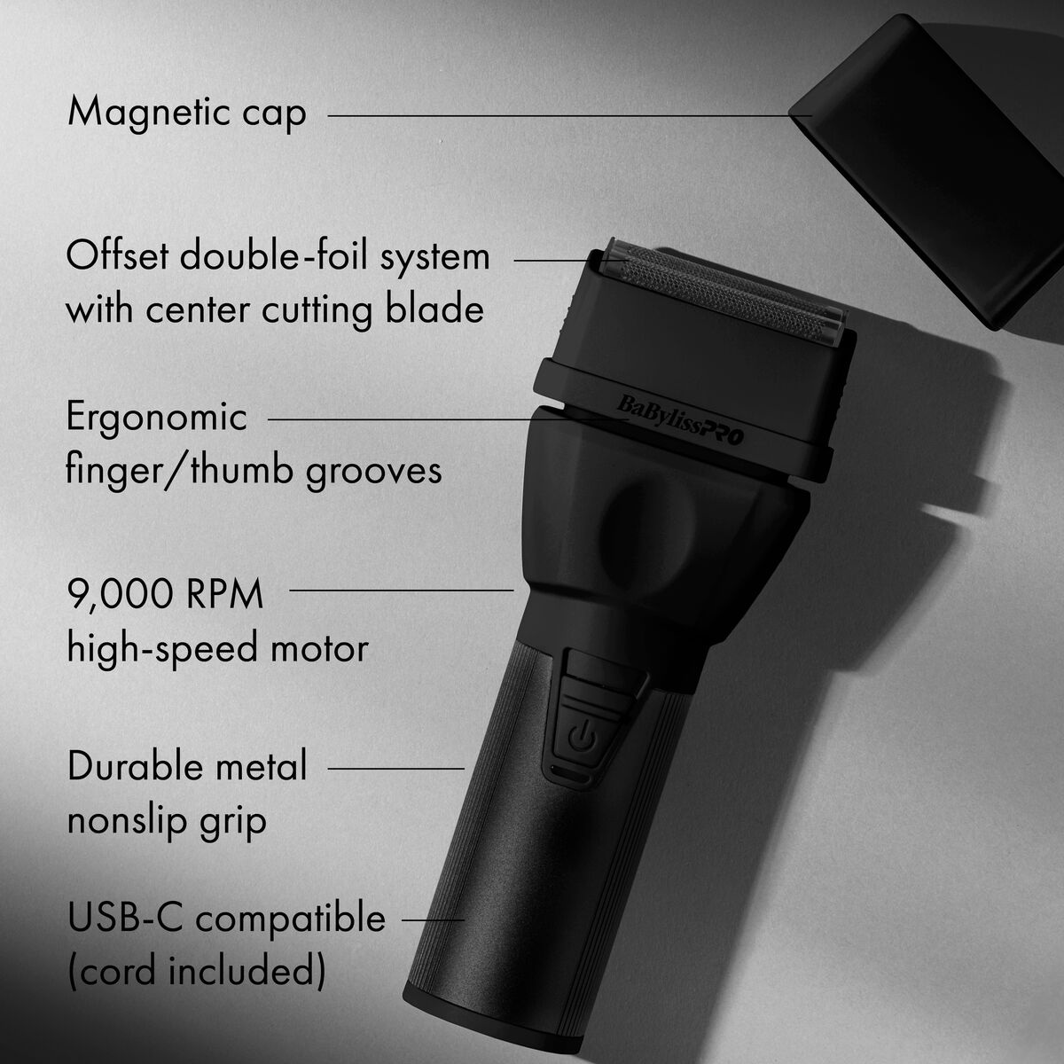 BaBylissPRO&reg; COREFX Double-Foil Shaver (Matte Black), , hi-res 5
