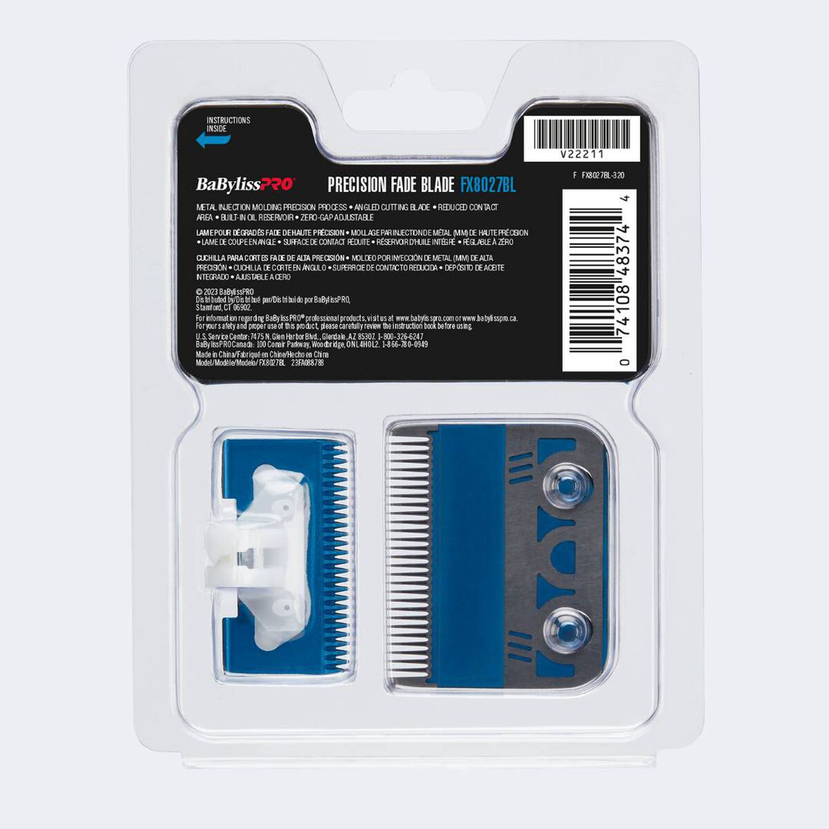 BaBylissPRO&reg;  Blue Titanium Metal-Injection Molded Precision Fine Detailing Blade, , hi-res 3
