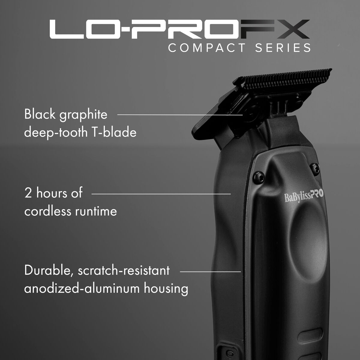 BaBylissPRO&reg; LO-PROFX Compact Series Trimmer (Matte Black), , hi-res 4