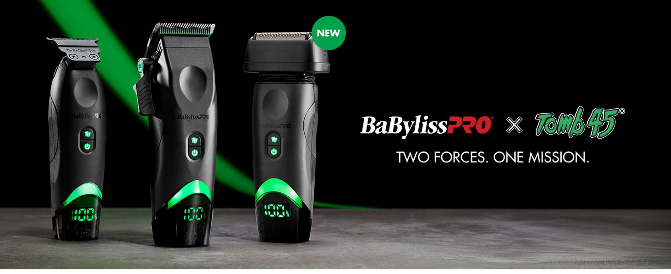 shop the babylisspro & tomb45 collection featuring a barber clipper, trimmer, and double-foil shaver.