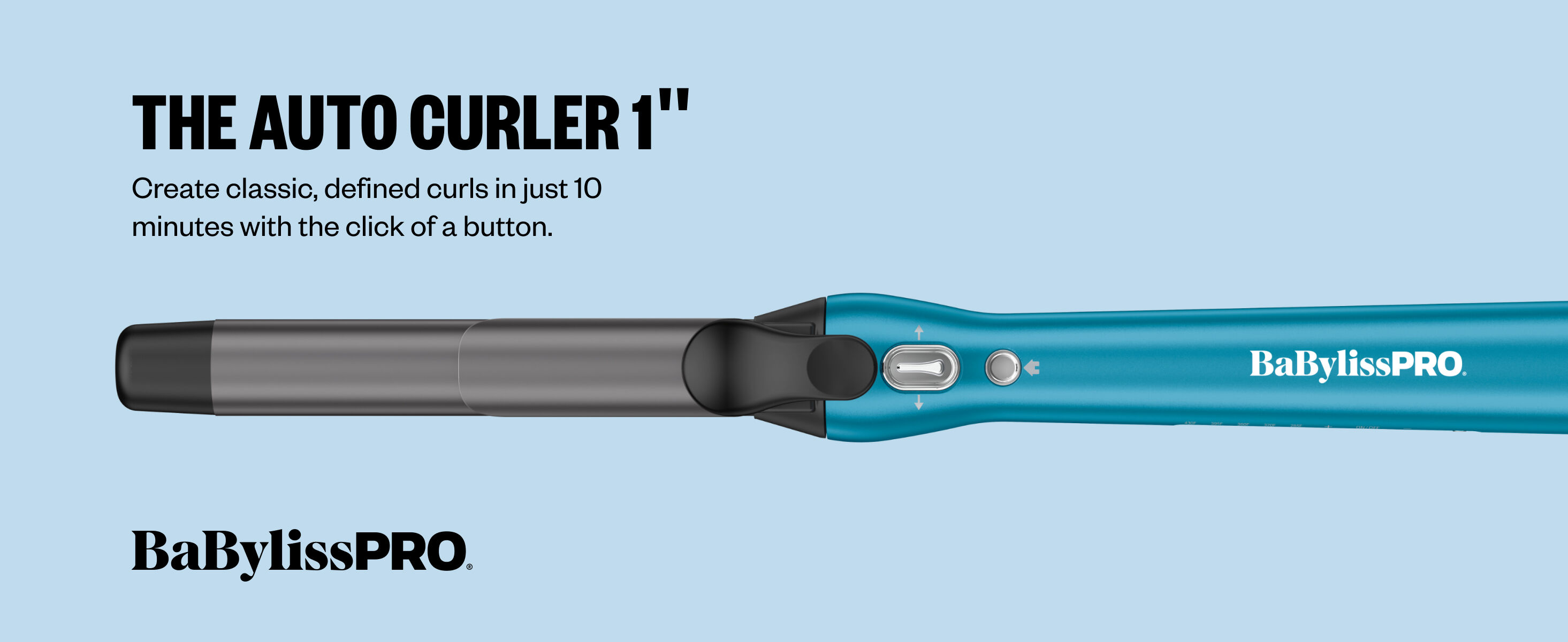the one inch auto curler. create classic, defined curls in just ten minutes with the click of a button.